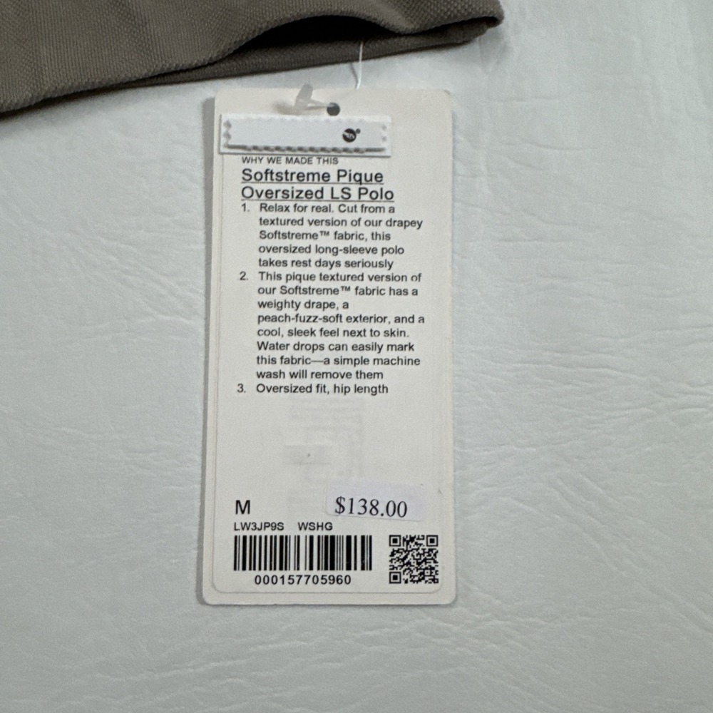 Lululemon Softstreme Pique Oversized Long Sleeve Polo Size Medium New With Tags - Picture 4 of 7
